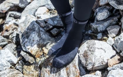Zimní nepromokavé ponožky Rogelli BAMBOO WATERPROOF, černé